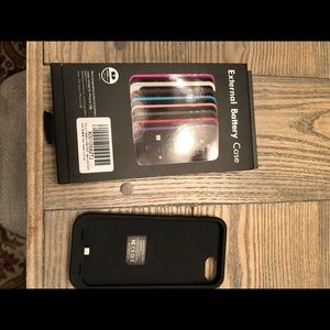 iPhone 8 extended battery/charger and case.